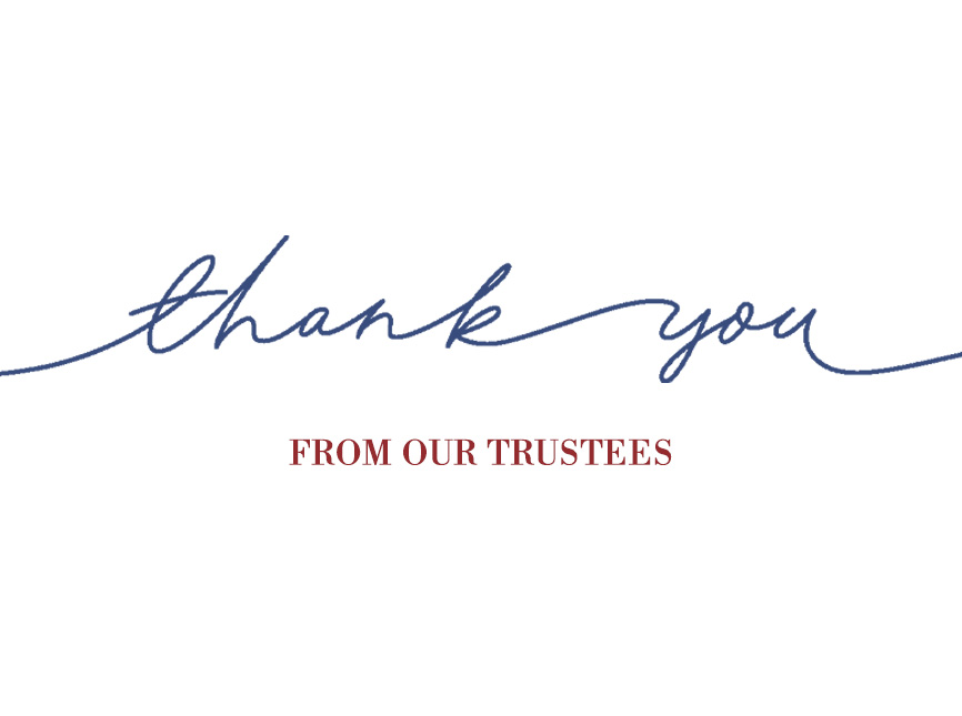 thank you from our trustees